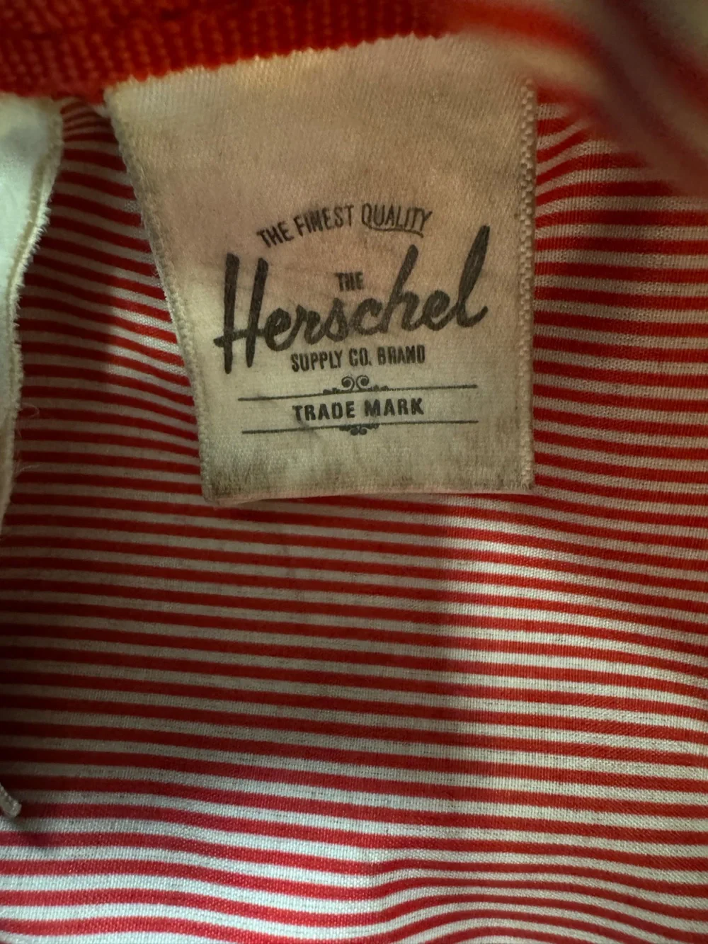 Herschel Supply Company Navy Backpack with Red Zipper Pulls